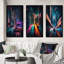 «Futuristic Miami Neon Art», 3 pièces sur toile-2125719780-2125719783