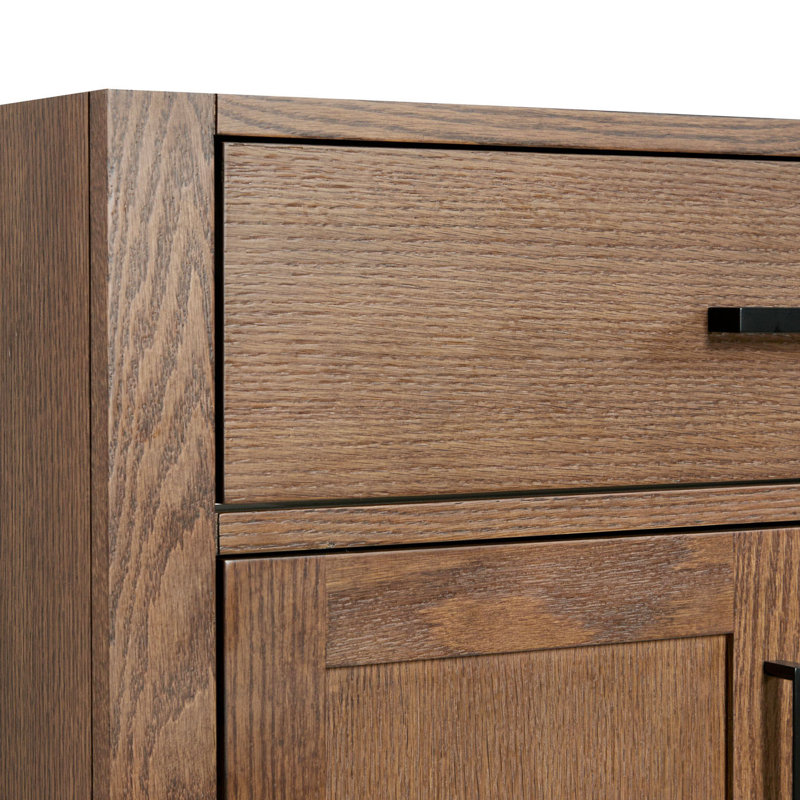 42" Single Bathroom Vanity Base only, Brown Oak