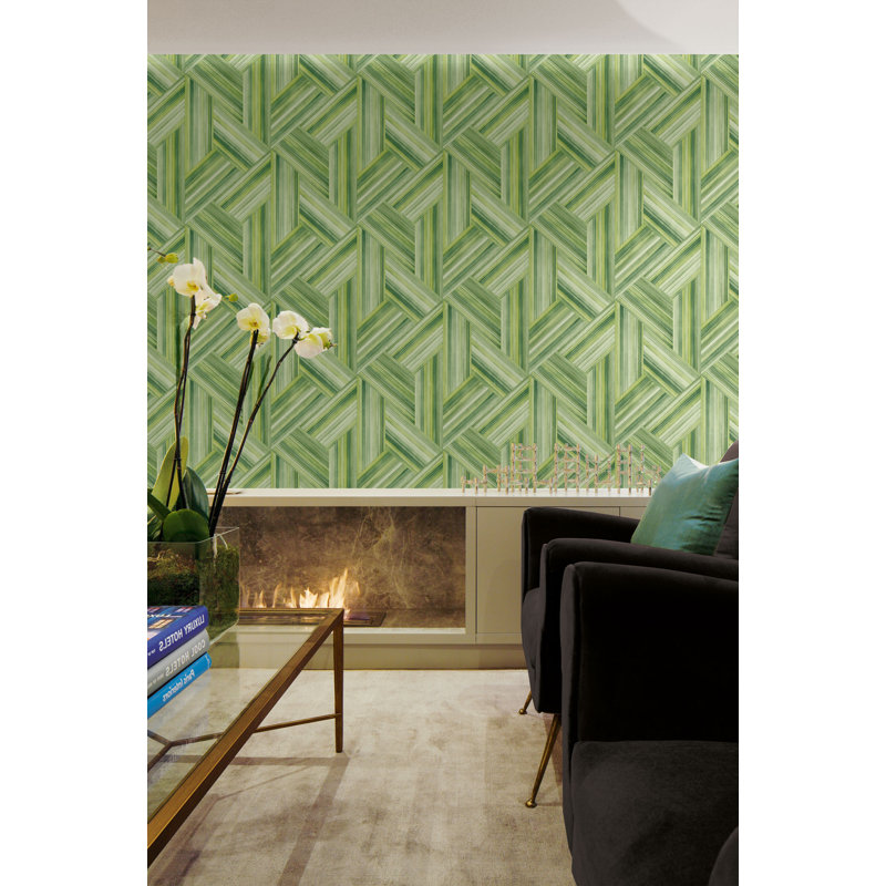 Rouleau de papier peint L 27 pi x l 27 po Asoghig, Vert
