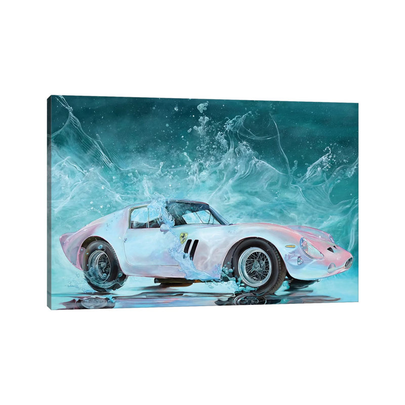 «Ferrari» par Marcello Petisci - reproduction d'art, H 18 po x l 26 po x P 1,5 po, Toile tendue