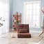 Triple canapé-lit rabattable, canapé de plancher ajustable avec un oreiller, 5 positions inclinables, canapé-lit convertible pour invités, canapé-lit de jeu moderne et pliable réglable