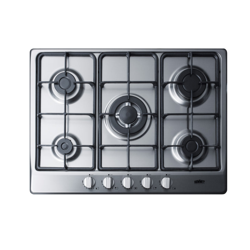Summit Appliance 24" Gas 5 Burner Cooktop, White