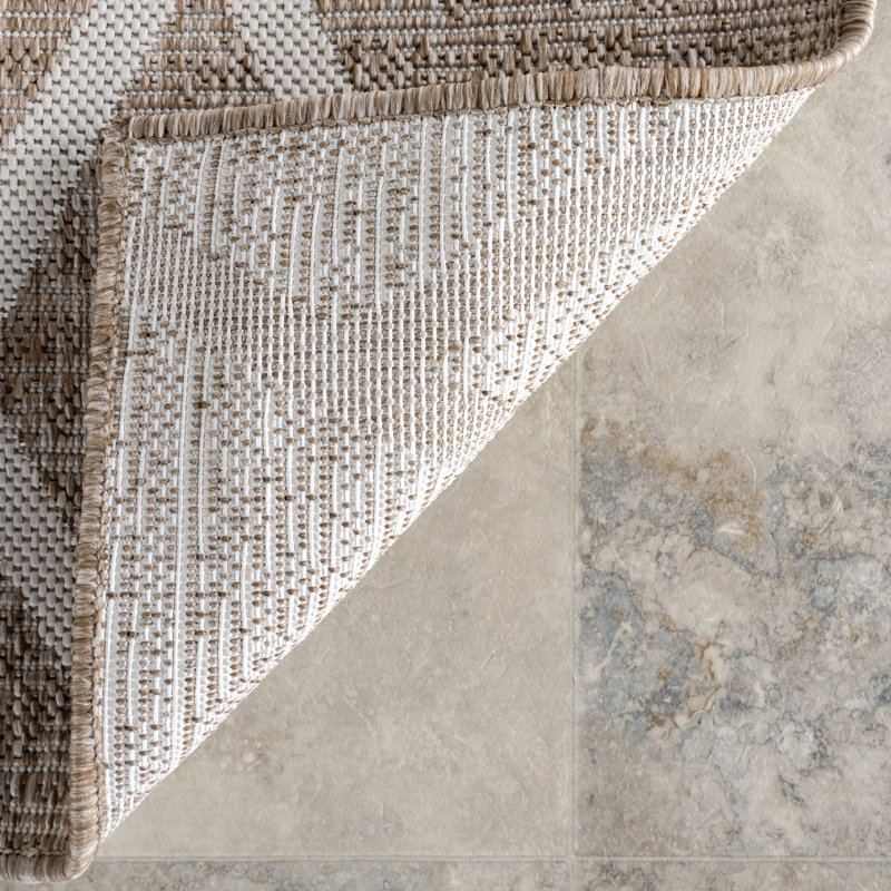 Tapis d'intérieur / extérieur à motif géométrique Bradan, Rectangle 4pi x 6 pi