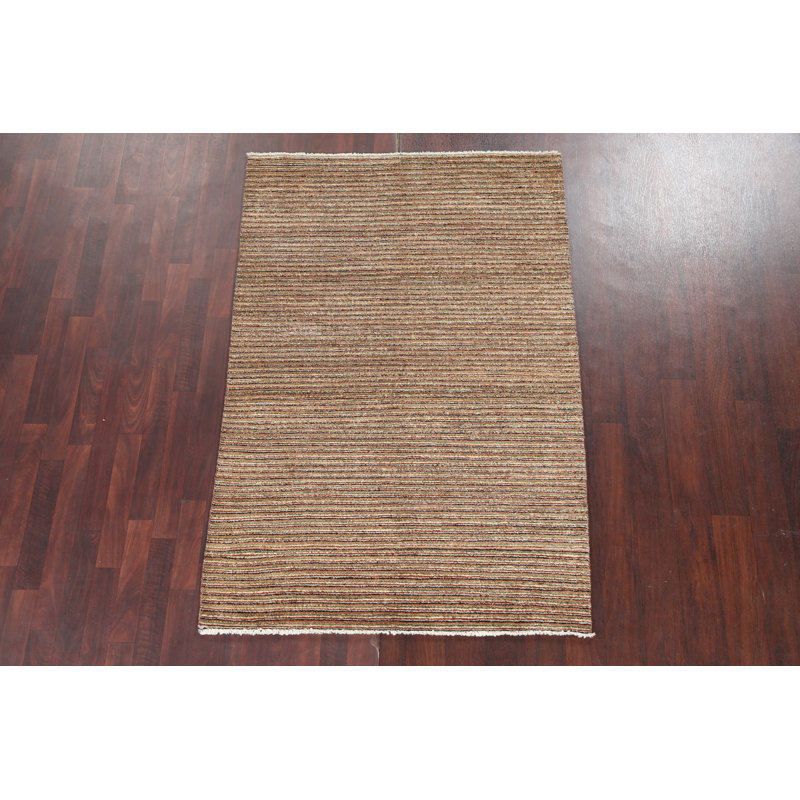 Tapis oriental rayé Gabbeh 4 x 6