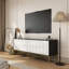 Meuble télé 4 portes, meuble télé moderne, noir et blanc