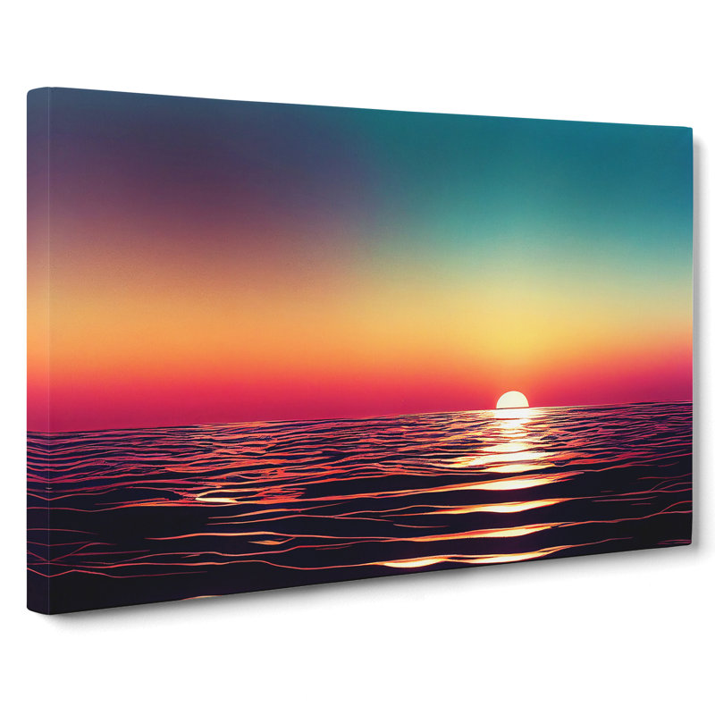 Hypnotic Ocean Sunset - Wrapped Canvas, 50cm H x 76cm W x 3cm D