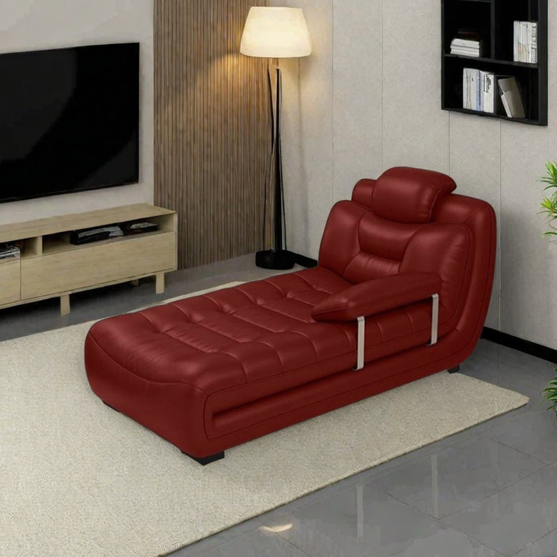 Fauteuil inclinable moderne en éponge haute densité, Orienté à gauche (vu de face), Rouge datte