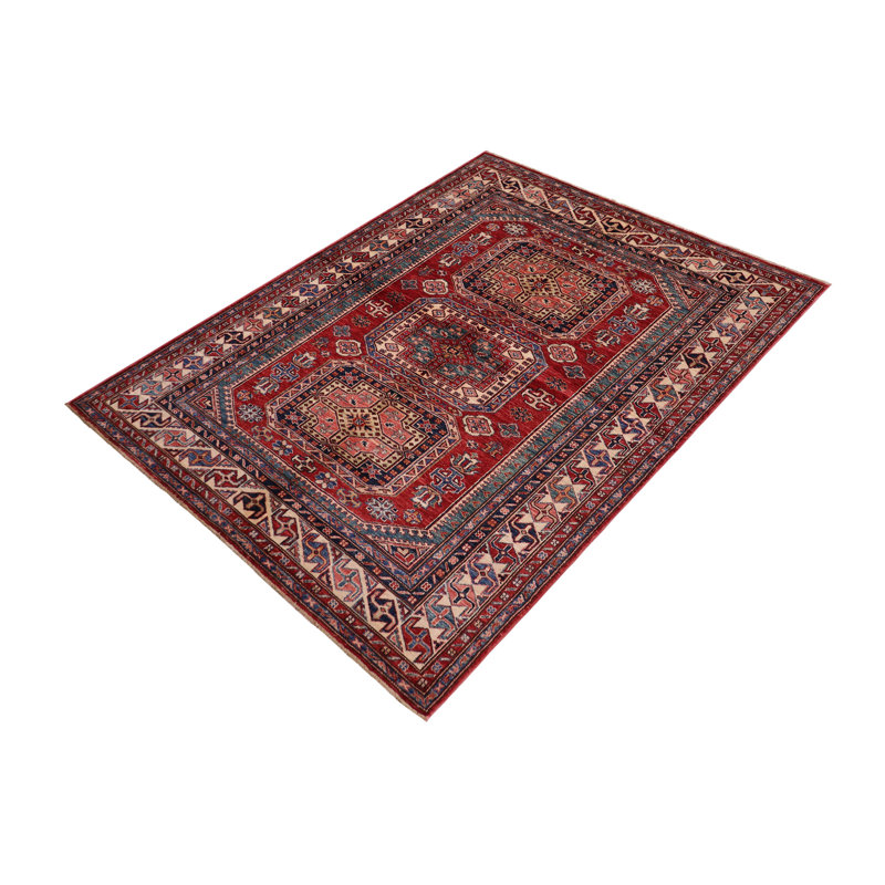 Tribal Gioni Marco Red/Beige Wool Rug - 4'10'' X 6'6''