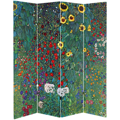 71" x 63" Tall Tannenwald / Farm Garden 4 Panel Room Divider