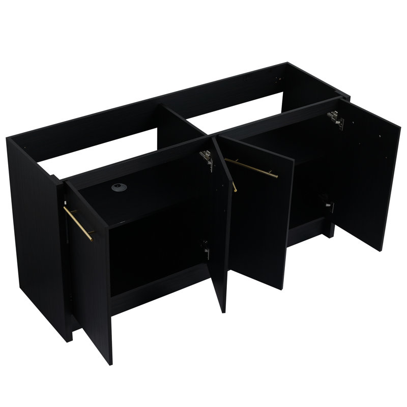 Bathroom Vanity 60 Inch Freestanding Chest, Black Chestnut , Soft-Close Door, Ample Storage Awareness, Plywood Prop Constituting, Comprise, Abundant Research, Obtain