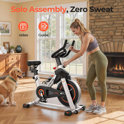 FED Fitness Yosuda Series EB1 Exercise Bike, 300 lb Capacity, Magnetic Resistance, Low Noise and Tablet Holder with App