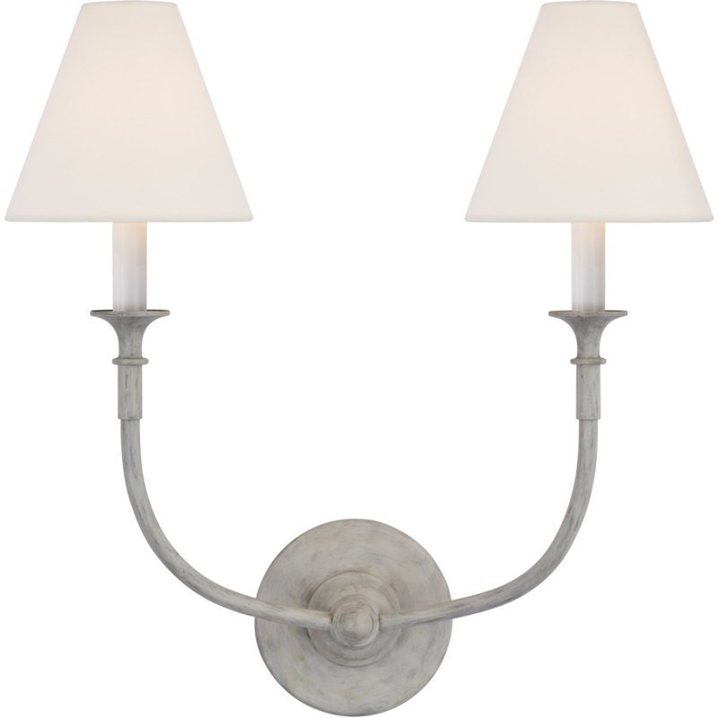 Thomas OBrien Piaf Double Sconce, Swedish Gray