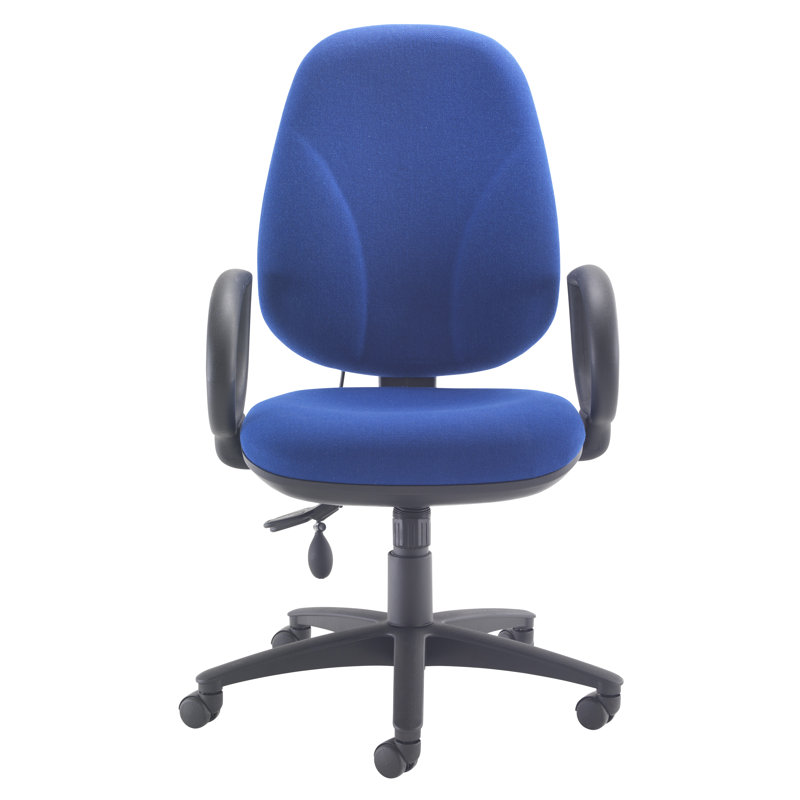 Symple Stuff Chenault Twill Office Chair, Royal Blue, Fixed Arms