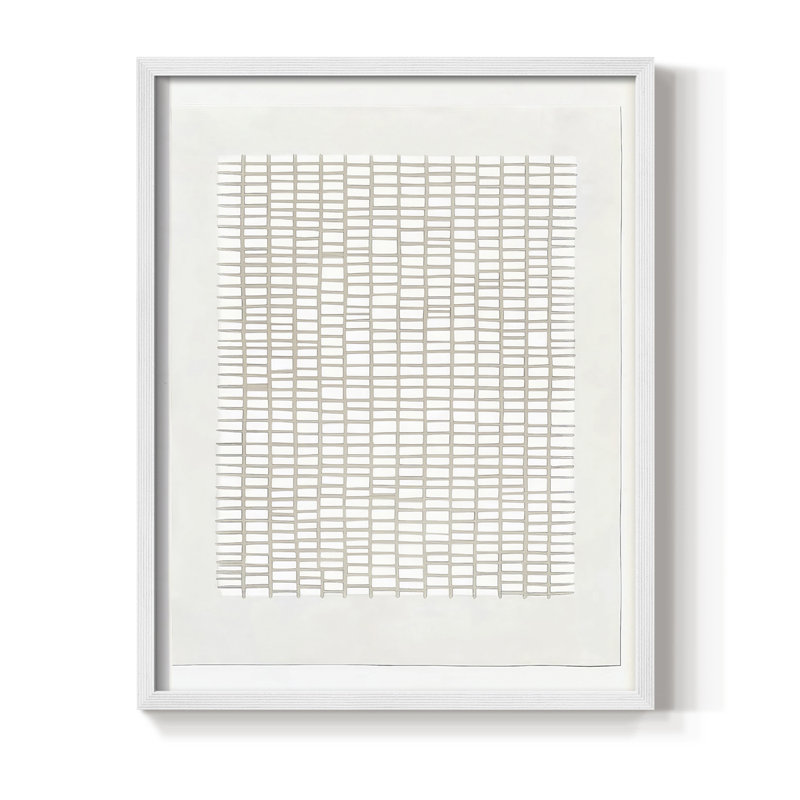 «Abstract Abstract», reproduction encadrée - prête à être accrochée - fabriquée aux États-Unis, H 14 po x l 11 po, Blanc