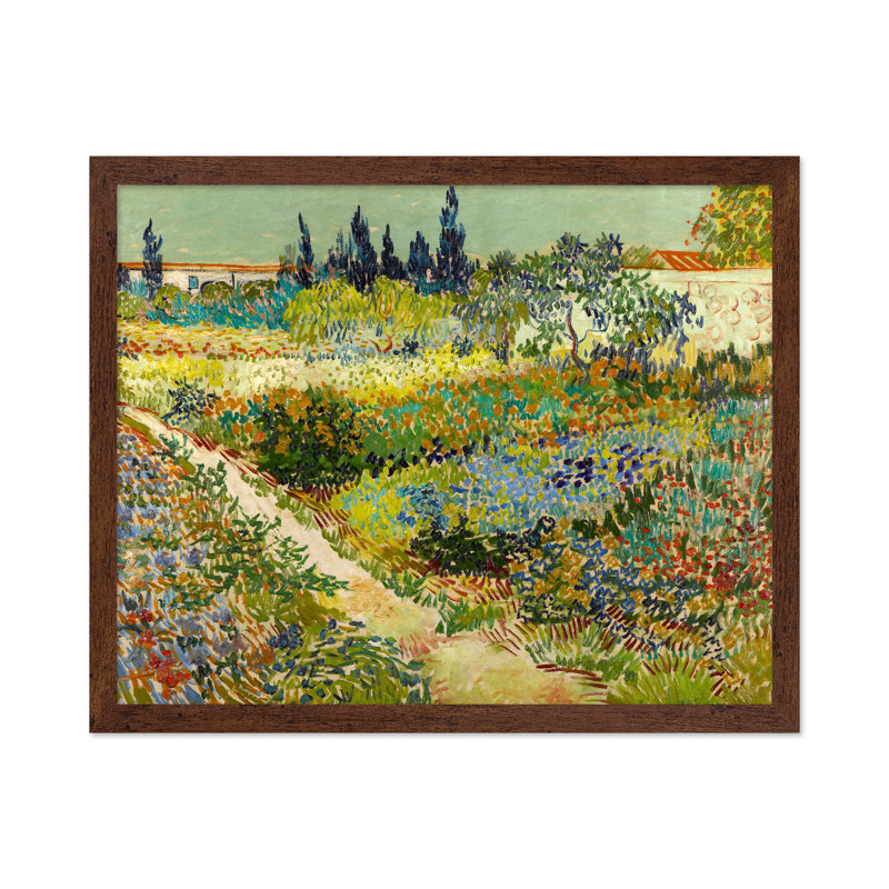 Van Gogh - Jardin à Arles No1, Affiche, H 16 po x l 20 po, Encadrement brun