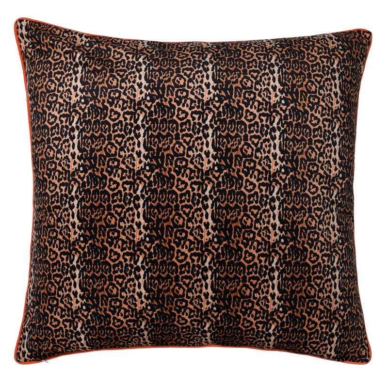 24" Orange Velvet Trim Double Sided Throw Pillow