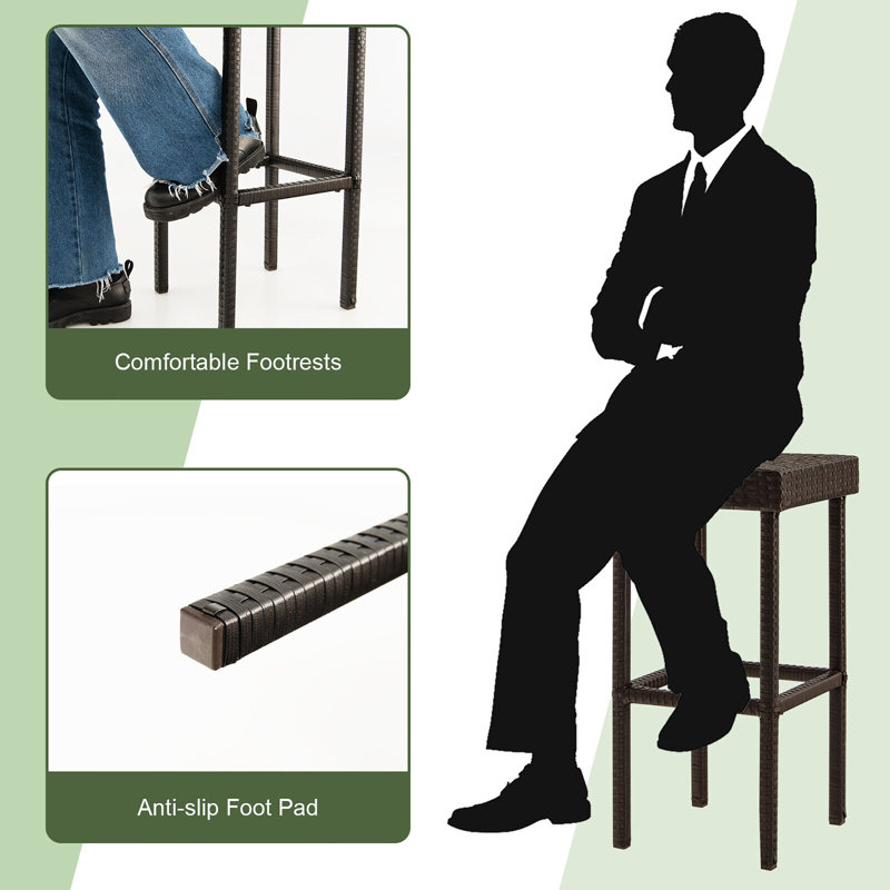 Arquan Polyethylene (PE) Wicker Outdoor Stool