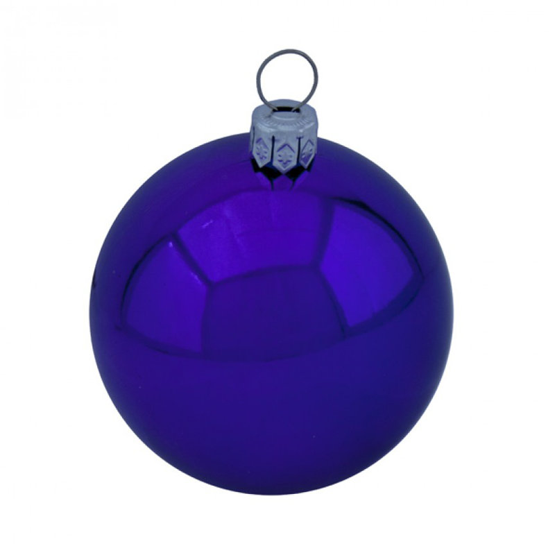 Bauble, Purple Shiny, 6cm H x 6cm W x 6cm D
