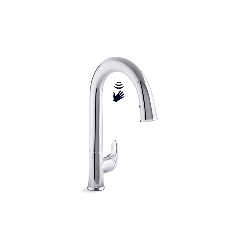 Sensate Pull-Down Touchless Single Handle Kitchen Faucet, Polished Chrome