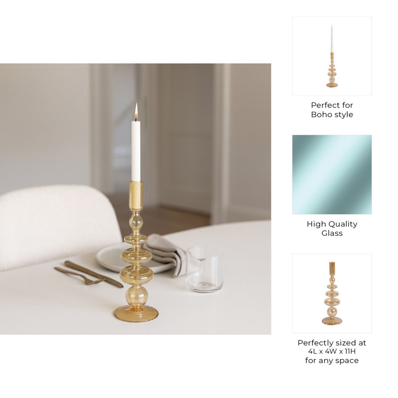 Candlestick Candle Holder, Gold