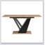 Table de salle à manger extensible de 61,81 po (46,46 po), table rectangulaire géométrique moderne avec structure en métal robuste et base en bois aggloméré-834263733