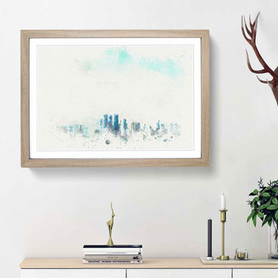 Skyline of Doha in Qatar in Abstract - Picture Frame Graphic Art Print