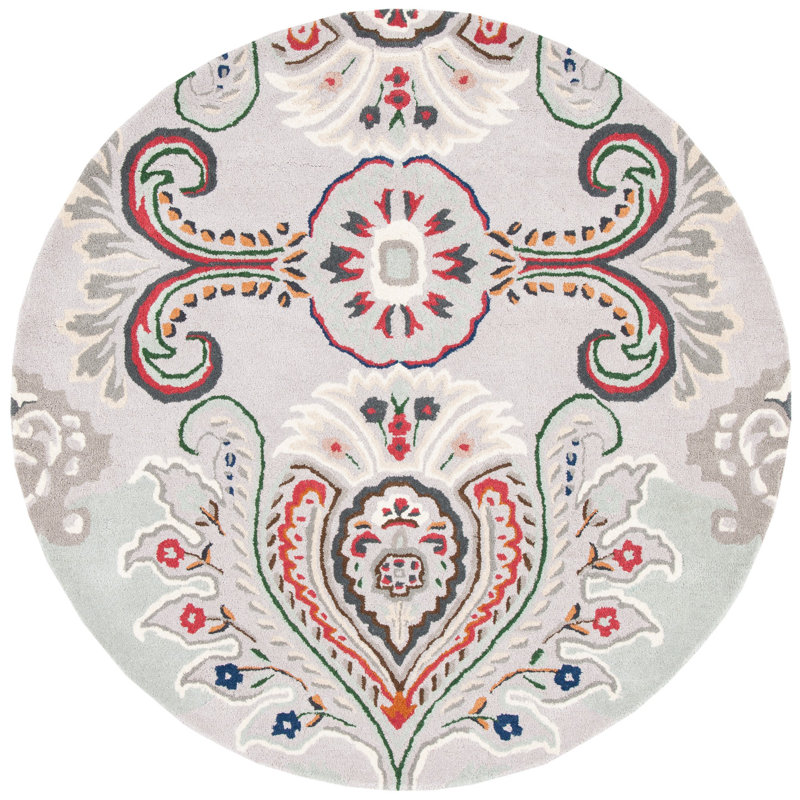 Haryson Hand Tufted Wool Ikat Rug, Round 5'