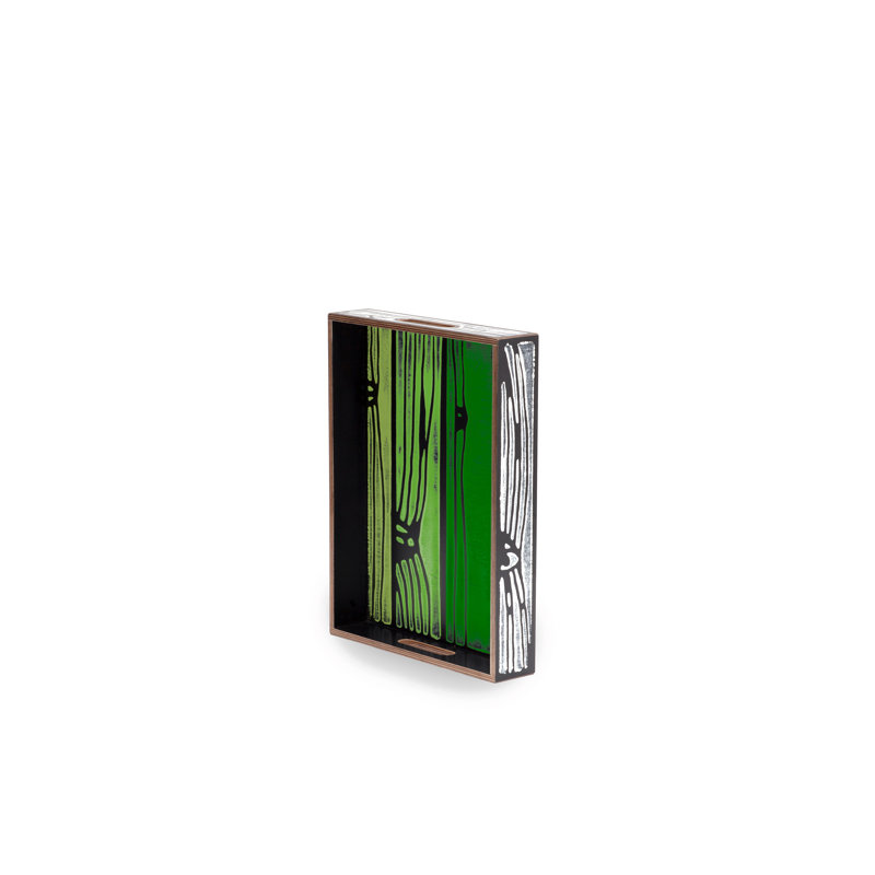 Wrongwoods Wood Decorative Tray, White/Green