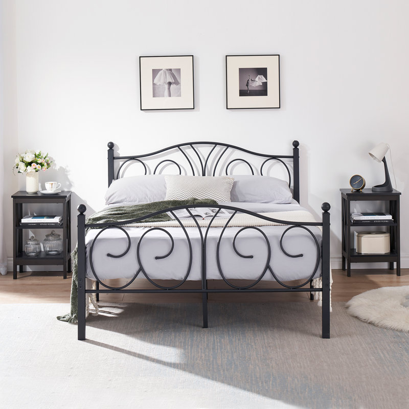 Alsa Metal Piece Bedroom Set, Black, Queen