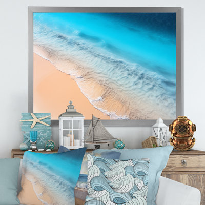 Vagues tropicales vue aérienne IV - plage et océan, art mural
