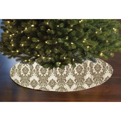 Jupe d'arbre de Noël damassé