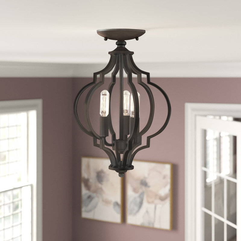 Oswald 3-Light 11" Flush Mount in Bronze, Bronze