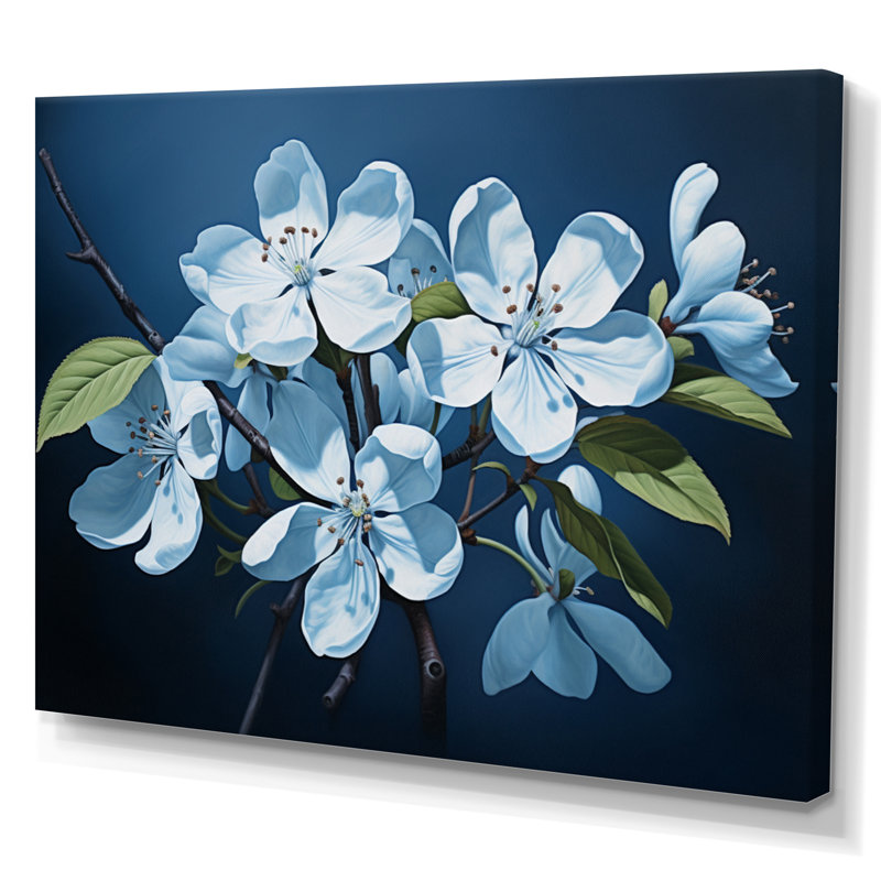 Fleur de pommier monochromatique élégance II, reproduction sur toile, H 24 po x l 32 po x P 1 po, Toile tendue