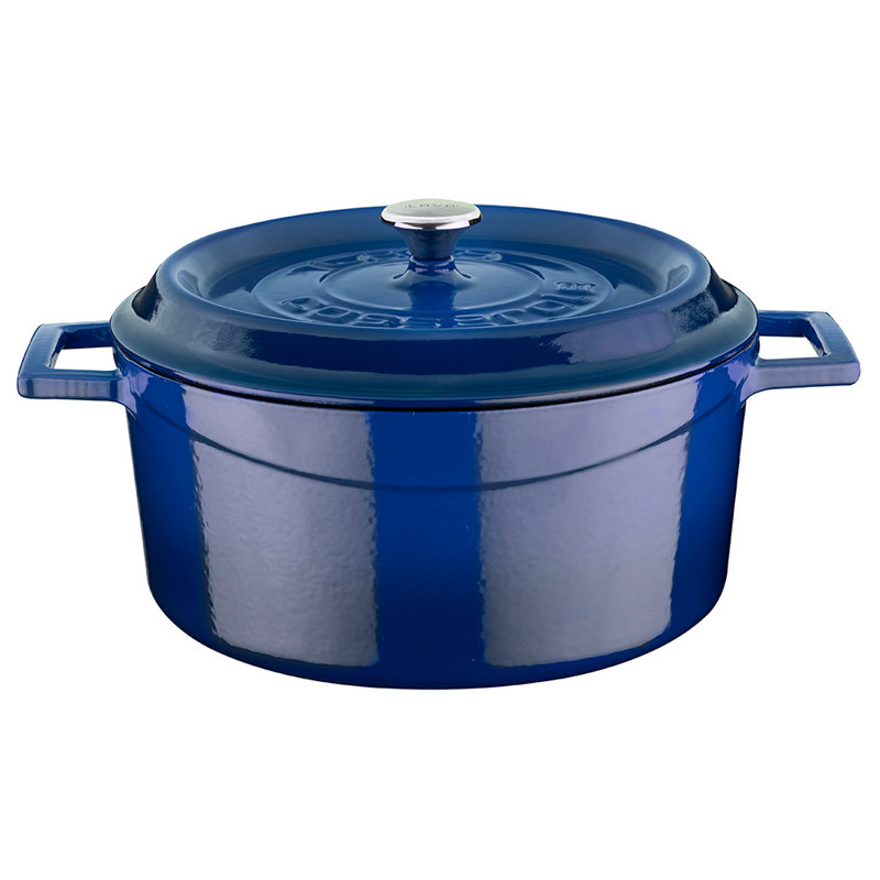 Cocotte ronde en fonte Turgla Home, 6 pintes, Bleu