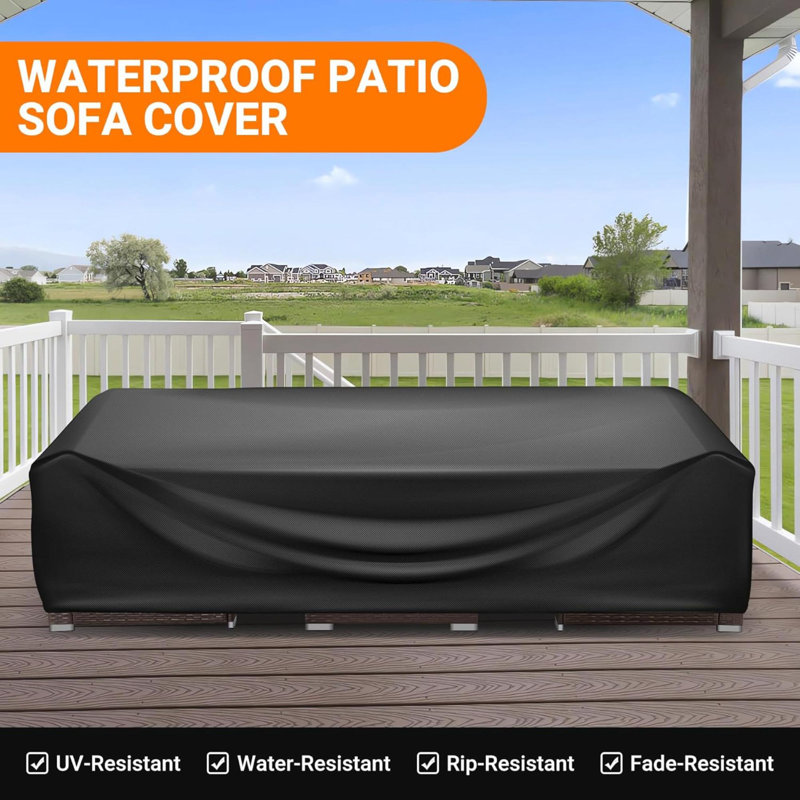 Housse de mobilier de patio rectangulaire, housse de table d'extérieur imperméable, housse de mobilier d'extérieur robuste, housse pour ensemble de patio modulaire