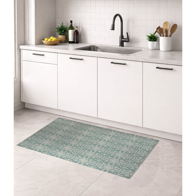 Tapis de cuisine Aubry, Rectangle 6 pi x 4 pi, Bleu