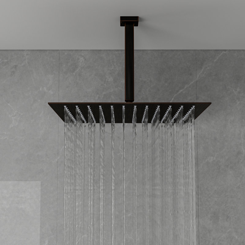 Tête de douche à jets de pluie ultra-mince 16 po 2,5 GPM, Bronze frotté à l'huile