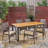 Serenity 6 - Person Acacia Wicker Patio Dining Set with Rectangular Table , Cushions Included