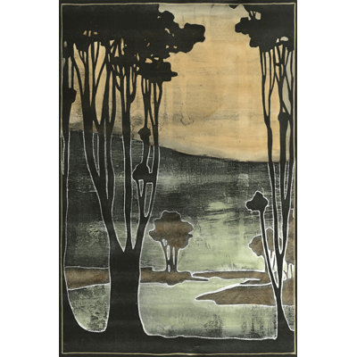Small Nouveau Trees II by Jennifer Goldberger - Wrapped Canvas Painting