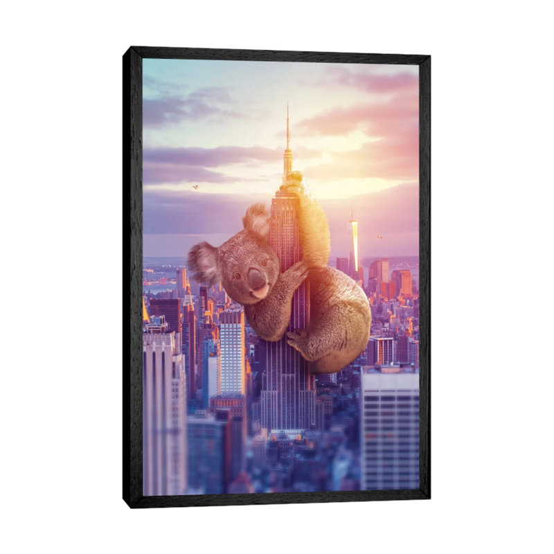 Koala Kong NYC by Soaring Anchor Designs - Gallery-Wrapped Canvas Giclée on Canvas, Black Framed, 66.04 cm H x 45.72 cm W