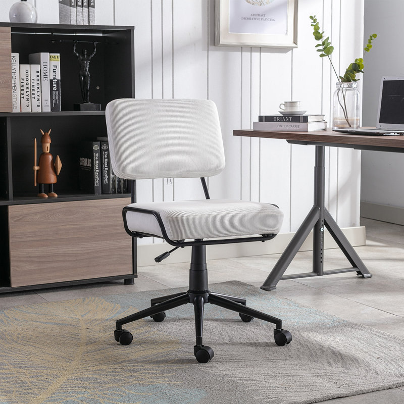 Chaise de bureau en velours côtelé Corduroy