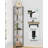 Corner Shelf Stand, Corner Bookshelf, Storage Standing Shelf Unit with Metal Frame, Plant Stand, Bookcase for Living Room, Home Office, Bedroom, 6-Tier Greige-1331860968-1331860972