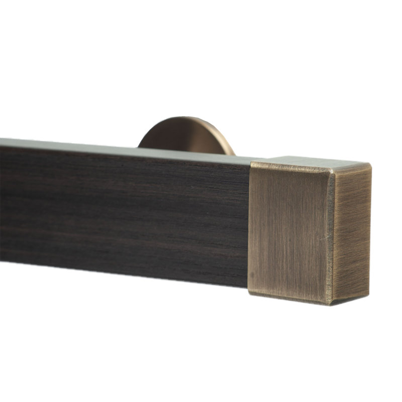 Tringle à rideaux simple en bois 2 po, Antique, H 2 po x l 84 po x P 3,12 po