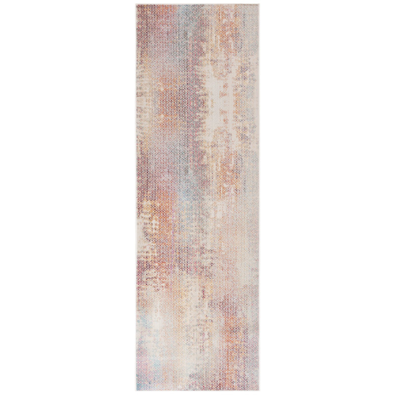 Tapis d'intérieur / extérieur Rainbow Performance Abstract, Tapis de couloir 2 pi 6 po x 8 pi