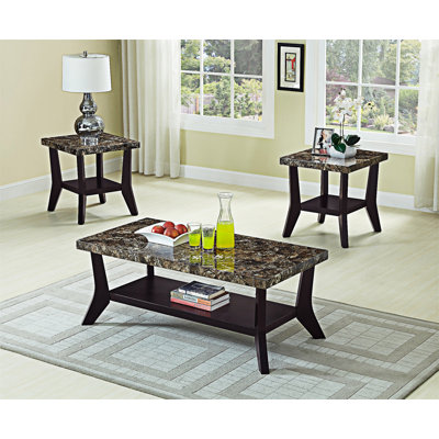 Ensemble de table basse et tables de bout rectangulaires