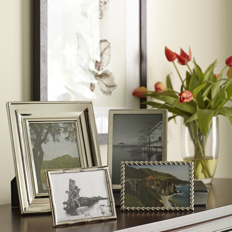 Waco Silver Metal Beaded Picture Frame, 5" x 7"