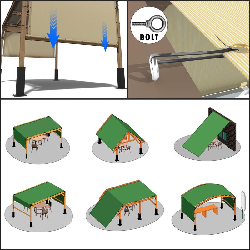 Housse de remplacement pour auvent Pergola Amgo, Tanné, H 1 po x l 120 po x P 120 po