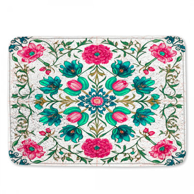 Floral Mandala Pattern Bath Mat