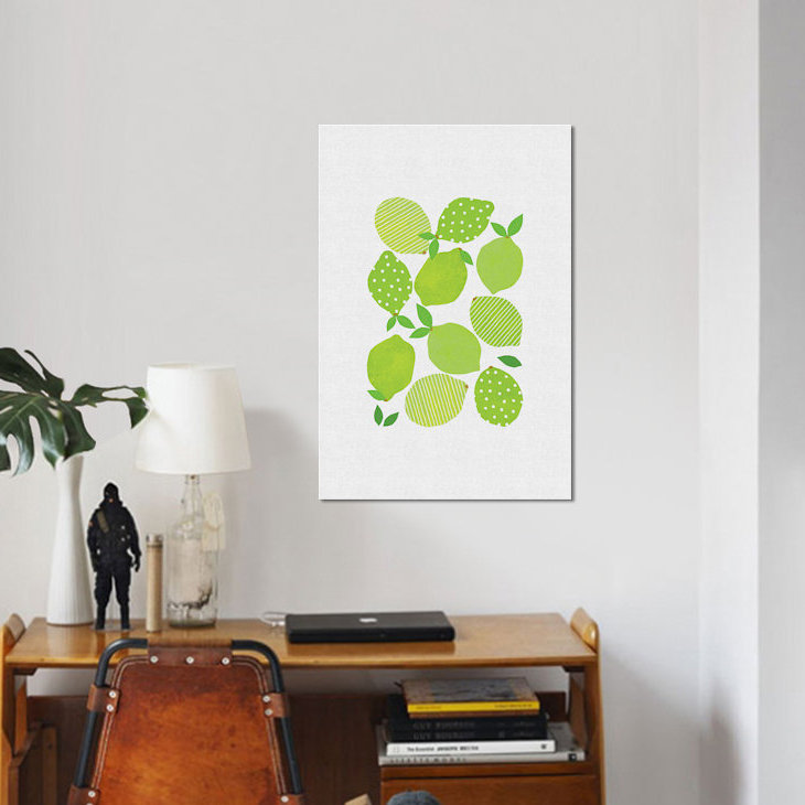 «Lime Crowd», impression sur toile, H 12 po x l 8 po x P 0,75 po, Pas de tapis, Toile tendue