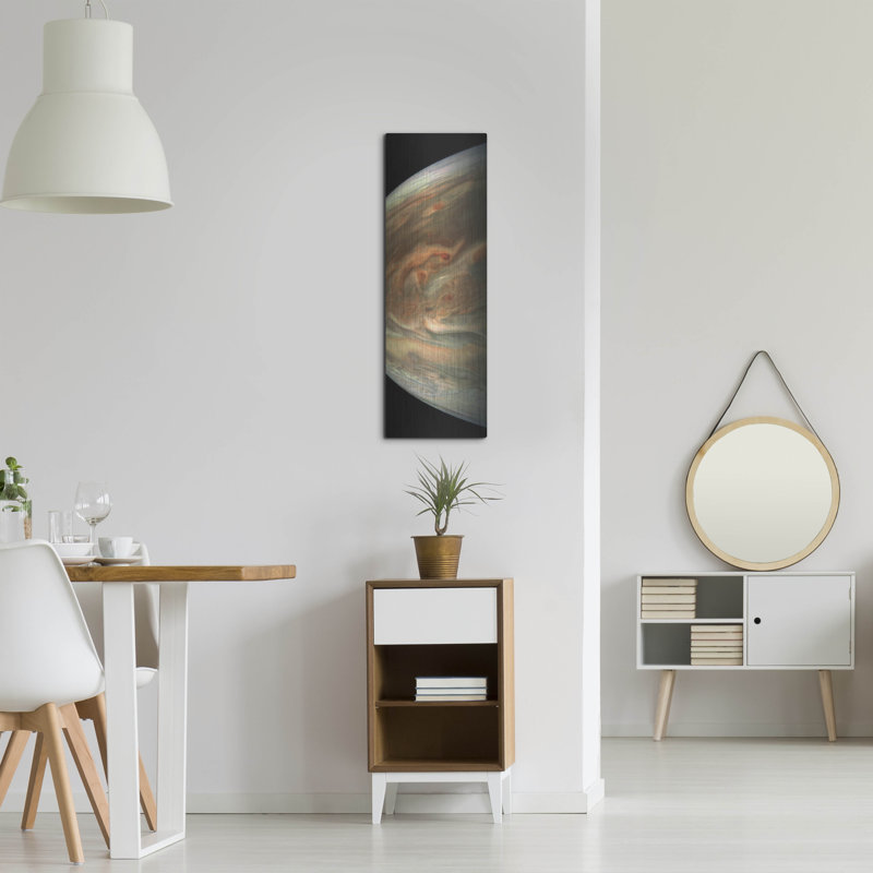 Art mural en métal luxueux «Soaring Over Jupiter» par la NASA, 12 po x 36 po